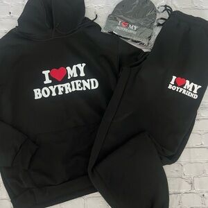 SHEIN Black 'I Love My Boyfriend' set